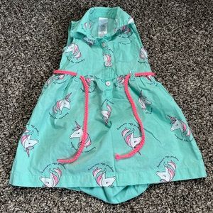 Carter’s 12 month unicorn dress with bloomers-like new